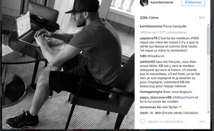 Capture d'écran du compte Instagram de Karim Benzema.