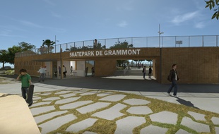 L'entrée du futur skatepark de Montpellier