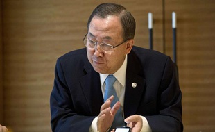 Le secrétaire général des Nations unies, Ban Ki-moon, s'exprime au sujet de la Syrie, le 25 août 2013.