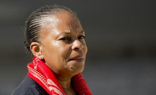 La ministre de la Justice Christiane Taubira quitte l'Elysée, le 9 septembre 2015 à Paris