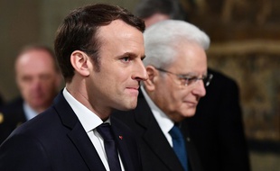 Emmanuel Macron et Sergio Mattarella, le 11 ajnvier 2018 à Rome.