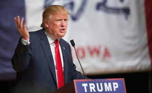 Donald Trump, candidat aux primaires républicaines, le 21 octobre 2015, dans l'Iowa