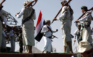 Rassemblement des Yéménites à Sanaa, le 26 mars 2018.