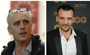 Montange Philippe Poutou (gauche) Mathieu Kassovitz (droite)