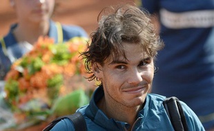 Rafael Nadal sur le court central de Roland-Garros, le 3 juin 2013.