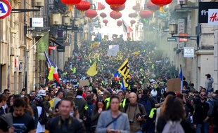 Rassemblement de «gilets jaunes» à Bordeaux.