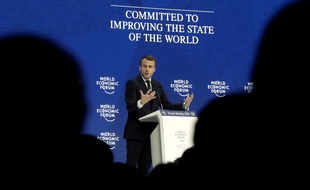 Emmanuel Macron au Forum économique mondial de Davos, le 24 janvier 2018.