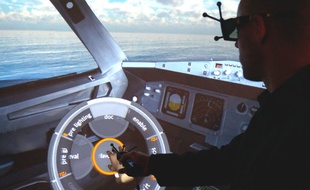 La société ESI présente sa solution de réalité virtuelle pour tester l'ergonomie d'un cockpit d'avion.