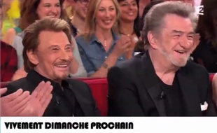 Johnny Hallyday et Eddy Mitchell sur le plateau de «Vivement dimanche».