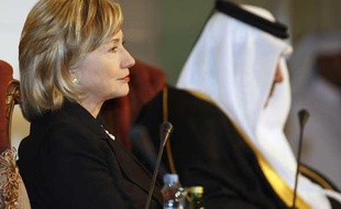 La secrétaire d'Etat américiane, Hillary Clinton, le 14 février à Doha.
