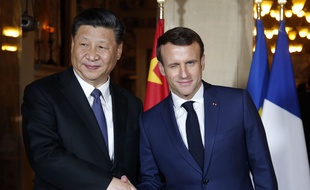 Les présidents chinois et français Xi Jinping et Emmanuel Macron à Beaulieu-sur-Mer le 24 mars 2019