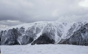 Le sommet du Hohneck et ses couloirs côté nord dans le massif des Vosges. Document remis RQ