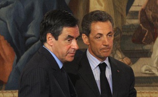 François Fillon et Nicolas Sarkozy au palais de l'Elysée, le 27 juin 2011, à Paris.