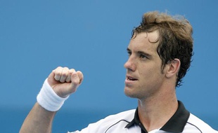 Richard Gasquet (sans casquette) à Sydney, le 14 janvier 2010.