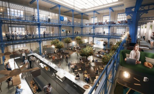 Au sein de la halle de l'ancienne usine Marie Brizard, l'accélérateur de Start up Héméra proposera près de 200 postes de travail sur 1.900 m2.