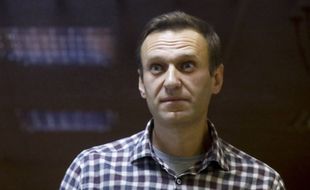 Alexeï Navalny, lors de son procès à Moscou le 20 février 2021.