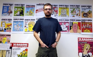 Charb, directeur de la publication de Charlie Hebdo, le 27 décembre 2012, à Paris.