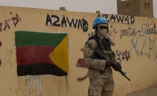 Le 28 juillet, un soldat de l'ONU à Kidal (Mali).
