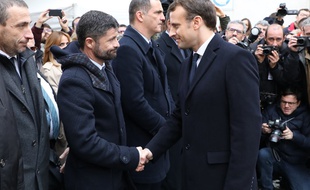 Le député Jean-Felix Acquaviva et Emmanuel Macron le 6 février 2018.