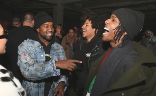 Les rappeurs Kanye West et ASAP Rocky à la Fashion Week de New York