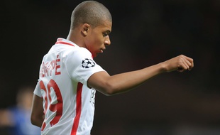 Kylian Mbappé lors de Monaco-Juventus en demi-finale de Ligue des champions, le 3 mai 2017.