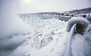 Les chutes du Niagara phtographiées le 29 décembre 2017.