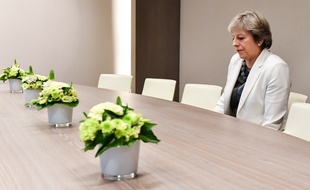 La première ministre britannique Theresa May à Bruxelles, le 19 octobre 2017.