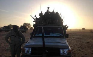 Des soldats tchadiens près de la frontière entre le Nigeria et le Cameroun, le 21 janvier 2015 près de Maltam