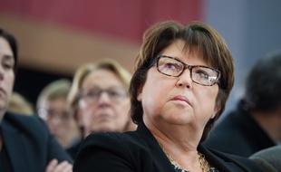 Martine Aubry au meeting Ccarrefour citoyen des gauches, à Bondy, en novembre 2016.