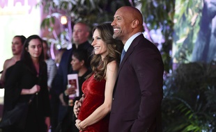 Dwayne Johnson et Lauren Hashian à l'avant-première de