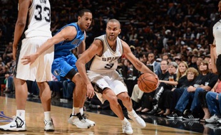 Tony Parker, le meneur de jeu des San Antonio Spurs, le 20 avril 2014 contre les Dallas Mavericks, à San Antonio.
