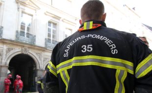 Illustration de pompiers, ici lors d'une intervention à Rennes.