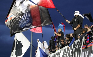 Les supporteurs du GFC Ajaccio le 7 mai 2016