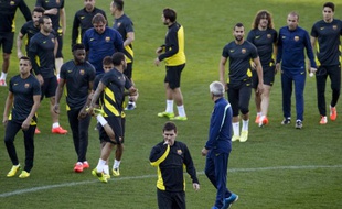 L'Argentin du FC Barcelone Lionel Messi lors d'un entraînement au stade Vicente-Calderon, le 8 avril 2014.