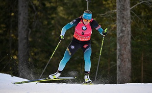 Justine Braisaz lors du relais mixte à Pokjluka.