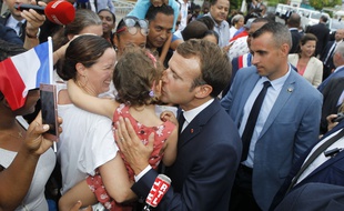 Emmanuel Macron en visite à Goyave en Guadeloupe, le 28 septembre 2018.