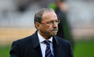 Jacques Brunel lors de France-Irlande, son premier match à la tête des Bleus lors du tournoi des VI Nations le 3 février 2018.