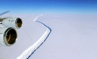 La faille Larsen C en Antarctique, le 10 novembre 2016. La fracture qui continue de se creuser inquiète les scientifiques.