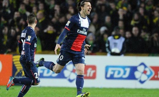 Ibrahimovic ouvre le score contre Nantes, à la Beaujoire, en demi-finale de la Coupe de la Ligue