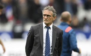 Guy Novès lors de France-pays de Galles le 18 mars 2017 au Stade de France.