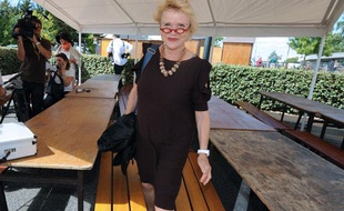Eva Joly, lors des Journées d'été d'Europe Ecologie, le 19 août 2010 à Nantes.