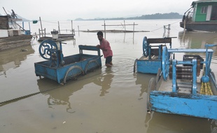 Une inondation causée par la mousson en Inde, le 11 juillet 2019.