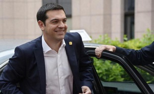 Le Premier ministre grec Alexis Tsipras arrive au sommet de Bruxelles, le 22 juin 2015
