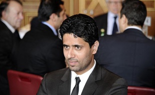 Le président du PSG Nasser Al-Khelaïfi lors d'une réception à l'Hôtel de Ville de Paris le 30 janvier 2013.
