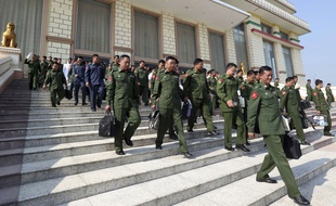 L'entrée du Parlement birman, à Naypyitaw, le 29 janvier 2019.