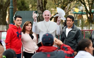 Le pape le 14 février 2016 à San Cristobal de las Casas dans l'Etat du Chiapas au Mexique