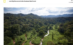 Capture d'écran du site National Geographic à propos d'une cité perdue au Honduras, le 3 mars 2015.