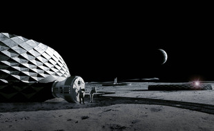 Illustration du projet Olympus de la Nasa sur la Lune.