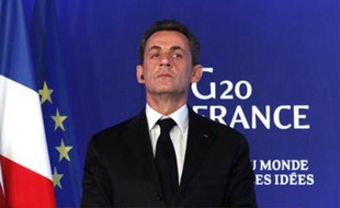 Nicolas Sarkozy à Cannes, le 3 novembre 2011, lors du sommet du G20.