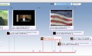 Exemple de timeline sur la plate-forme Dipity